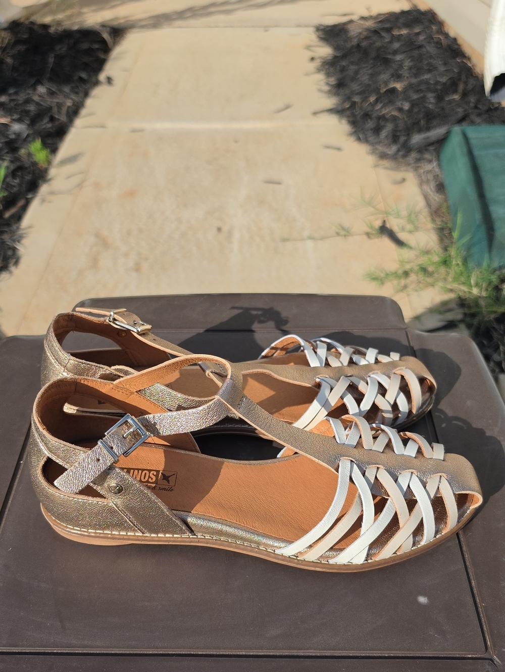 PIKOLINOS Women's Semi-Closed Shoes Leather Talavera Size 40 Champagne Rose Gold